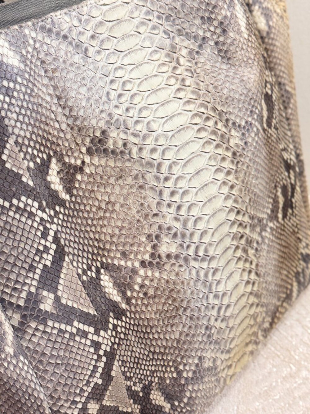 Beirn Women's Brown Genuine Python Snakeskin Hobo Shoulder Bag - Picture 8 of 10
